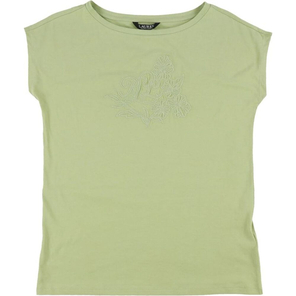 Ralph Lauren Womens Plus Size Floral Embroidered Embellished T-Shirt, NWT
